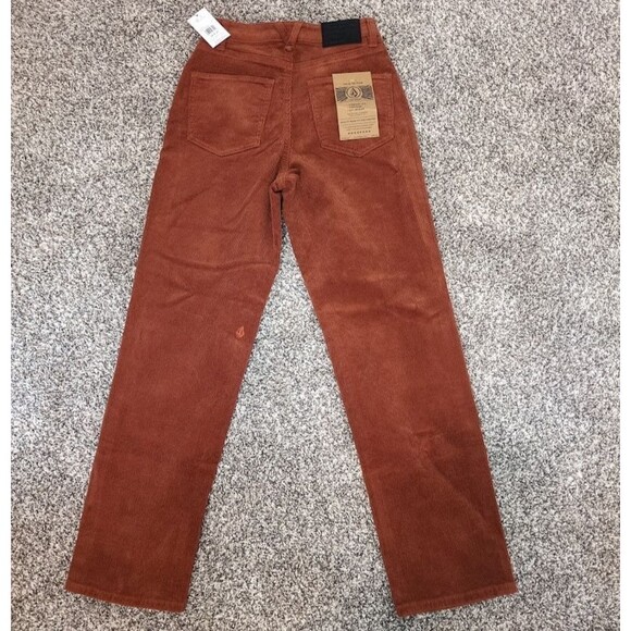 NEW Volcom Stoned Straight Corduroy Pants Color Nut Size 24 X 27 Rust Orange - Picture 5 of 9